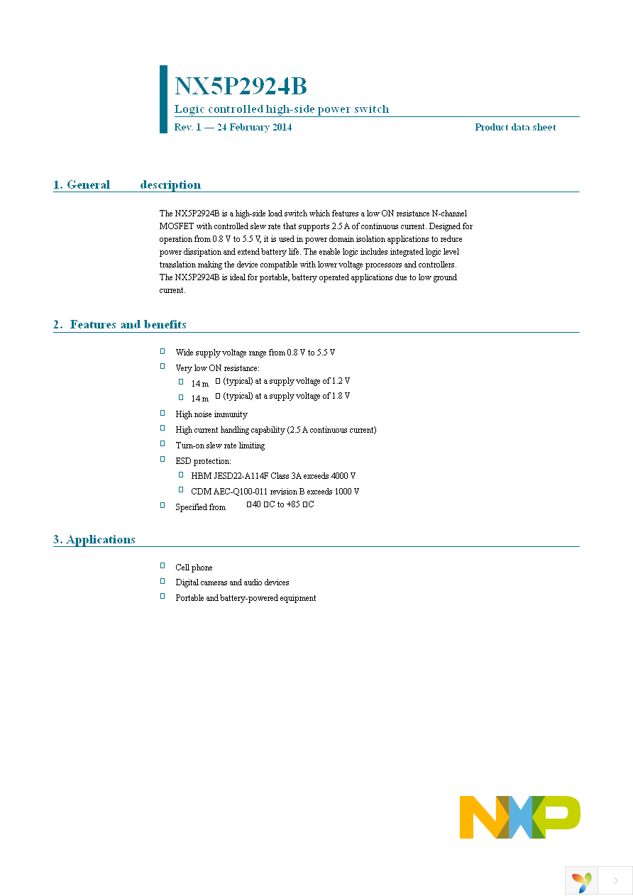 NX5P2924BUK Page 1