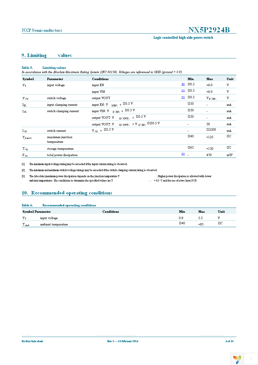 NX5P2924BUK Page 4