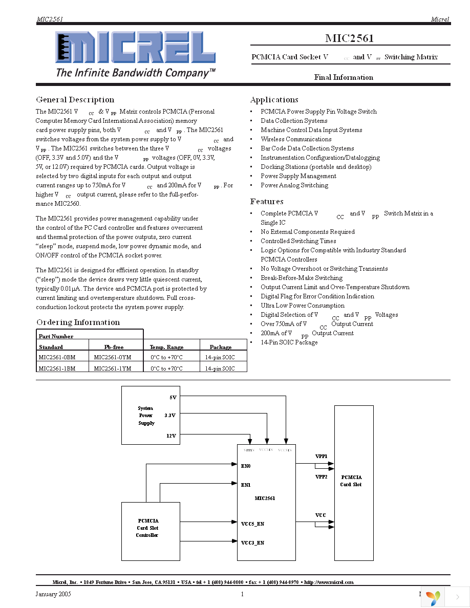 MIC2561-0YM Page 1