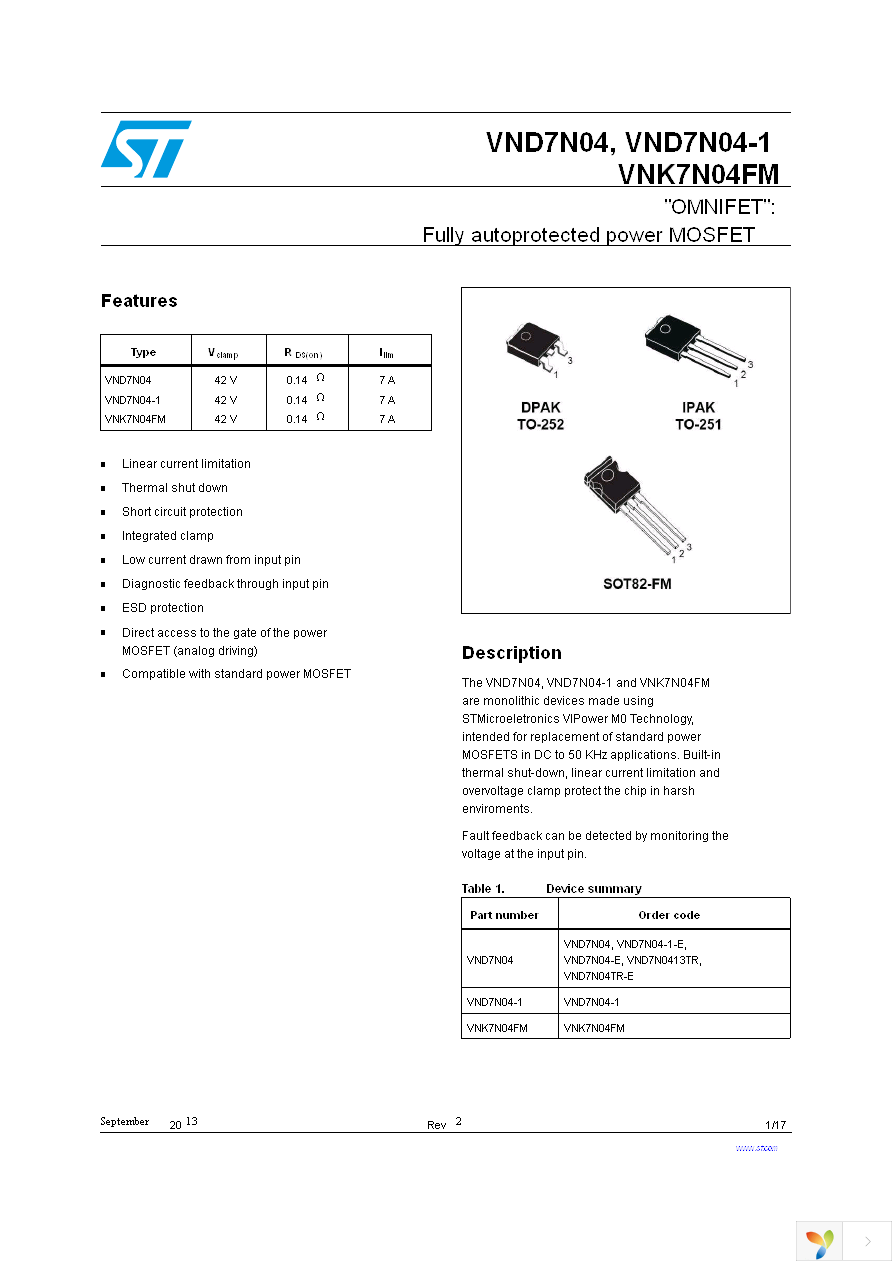 VND7N0413TR Page 1