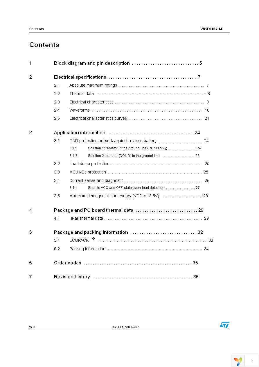 VN5E016AHTR-E Page 2