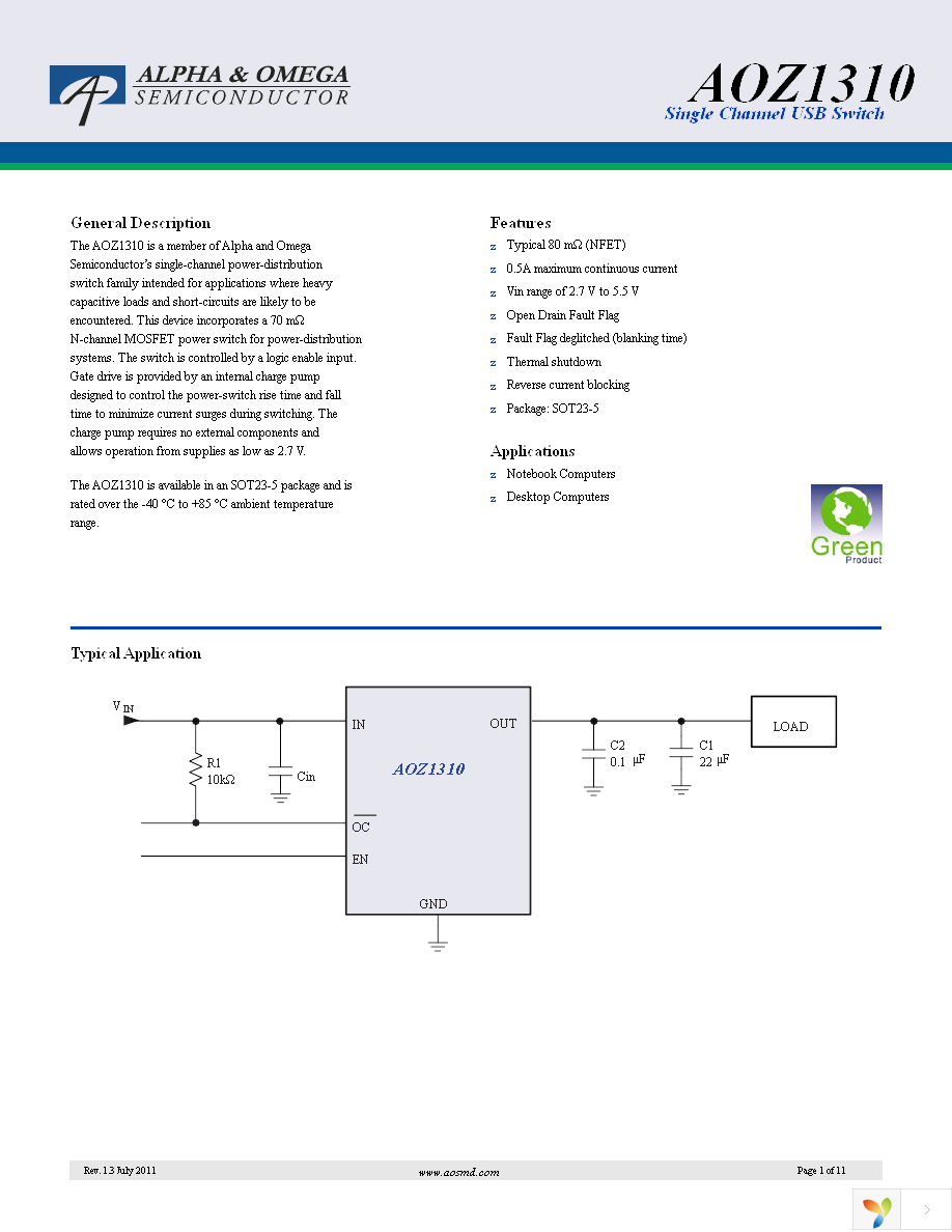 AOZ1310CI-1 Page 1