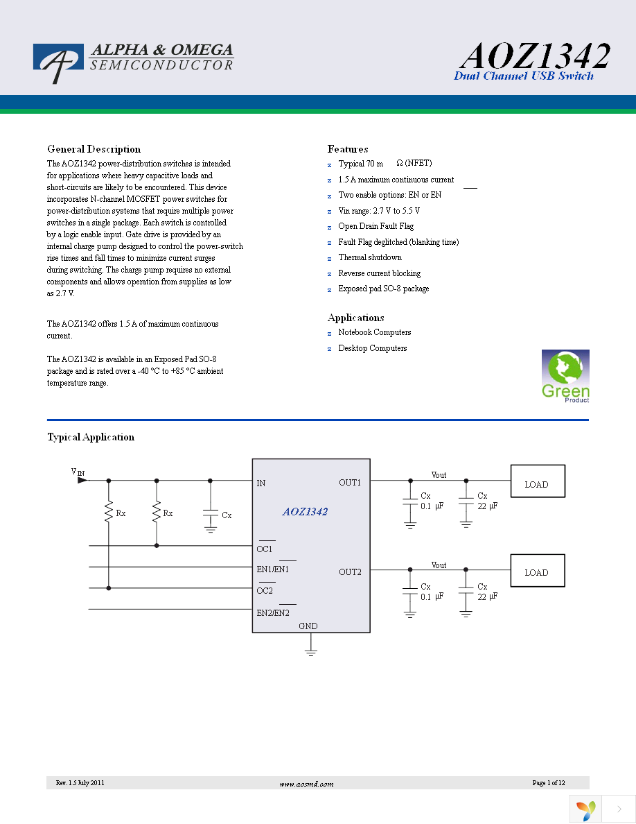 AOZ1342PI Page 1