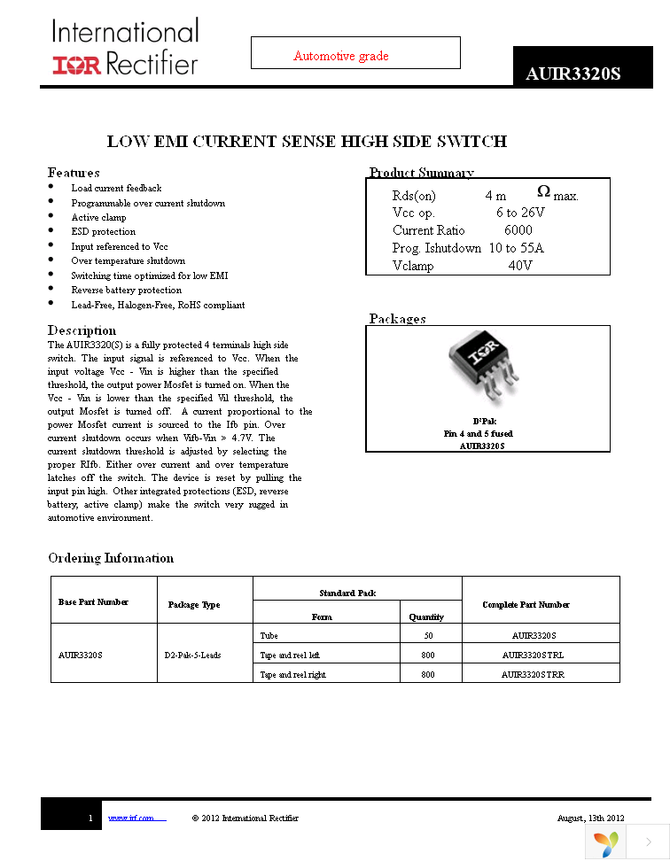 AUIR3320STRL Page 1