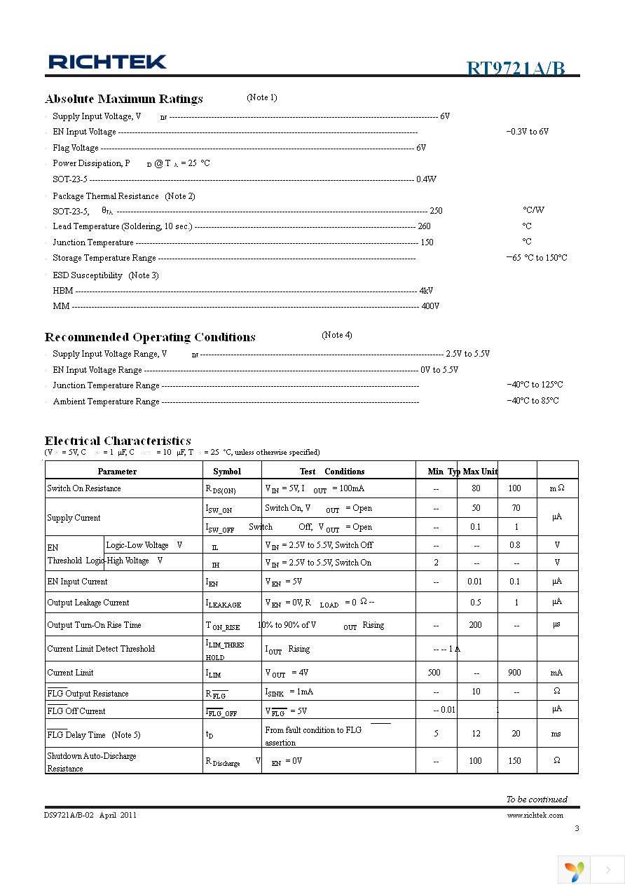 RT9721AGB Page 3