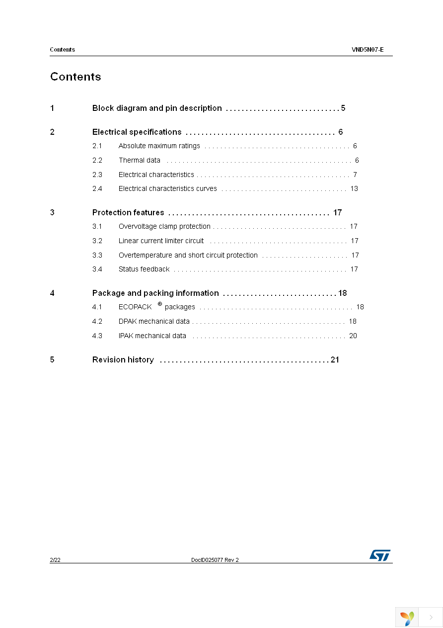 VND5N07-1-E Page 2