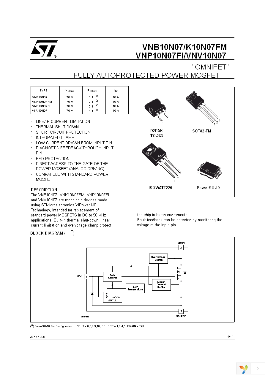 VNV10N07-E Page 1