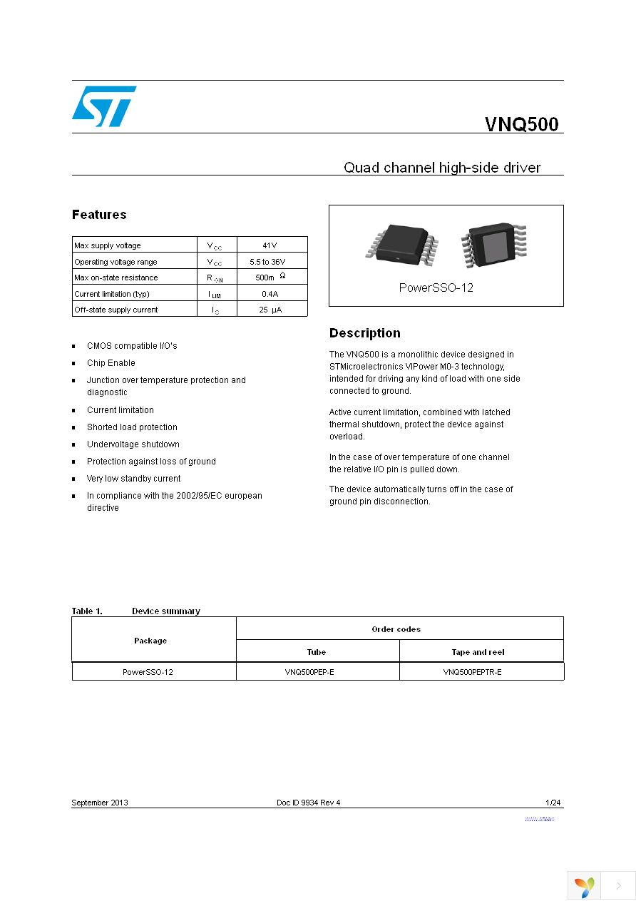 VNQ500N-E Page 1