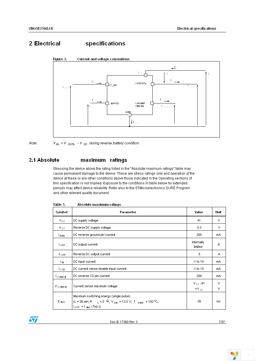 VNQ5E250AJ-E Page 7