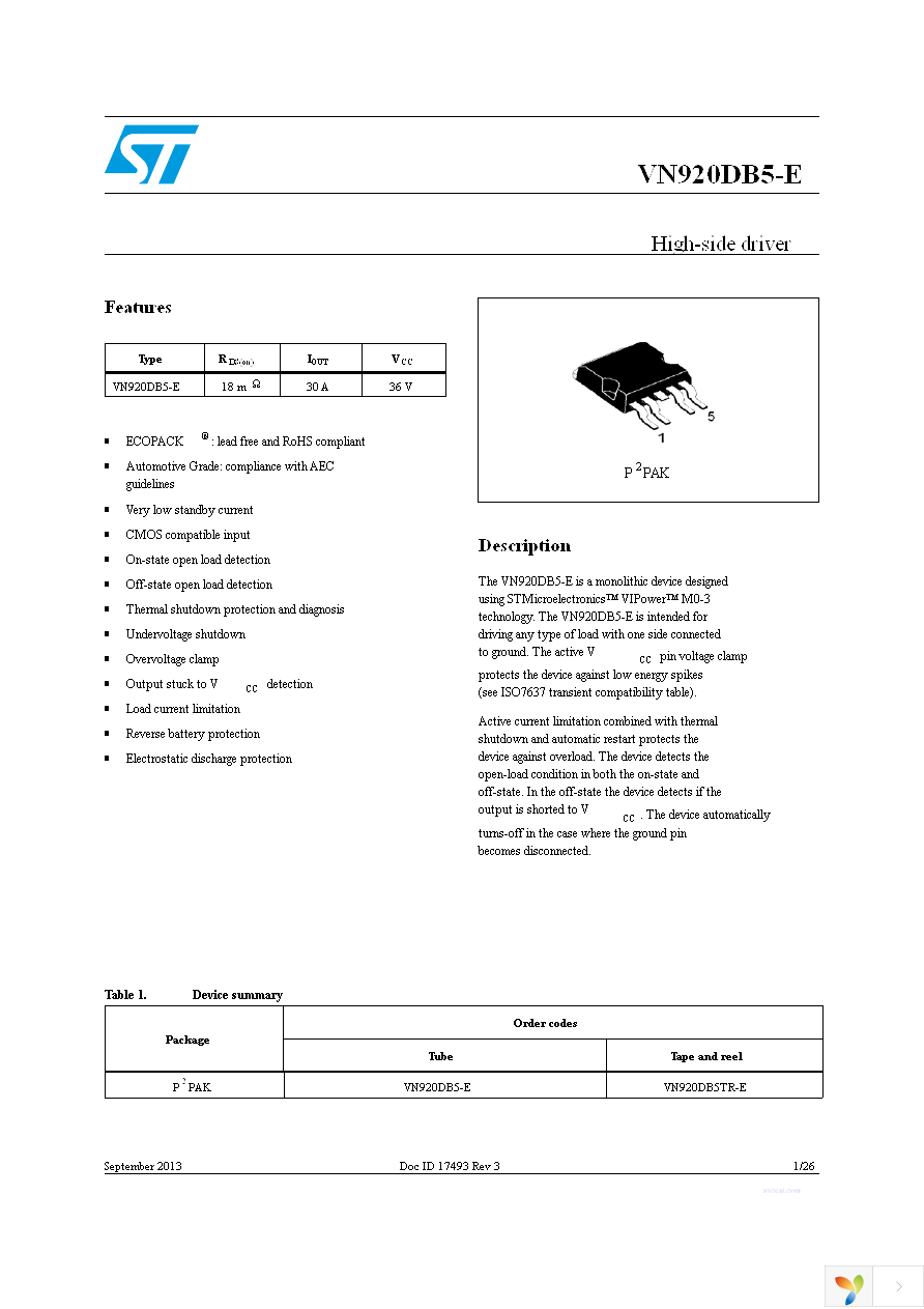 VN920DB5TR-E Page 1