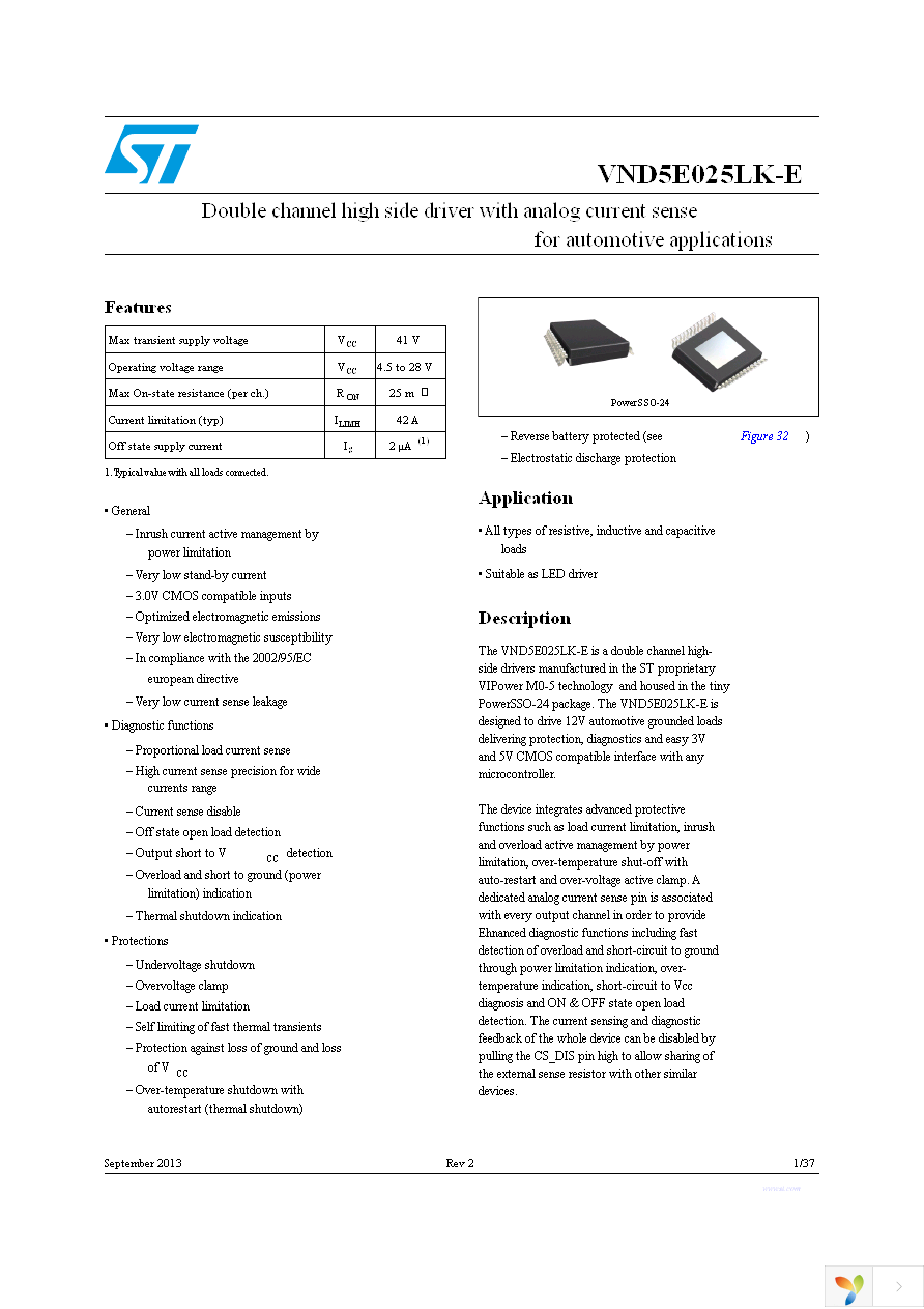 VND5E025LK-E Page 1