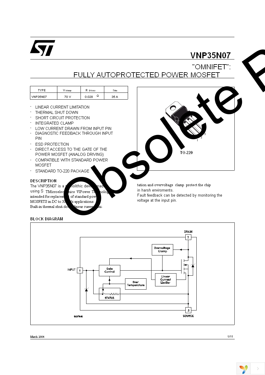 VNP35N07-E Page 1