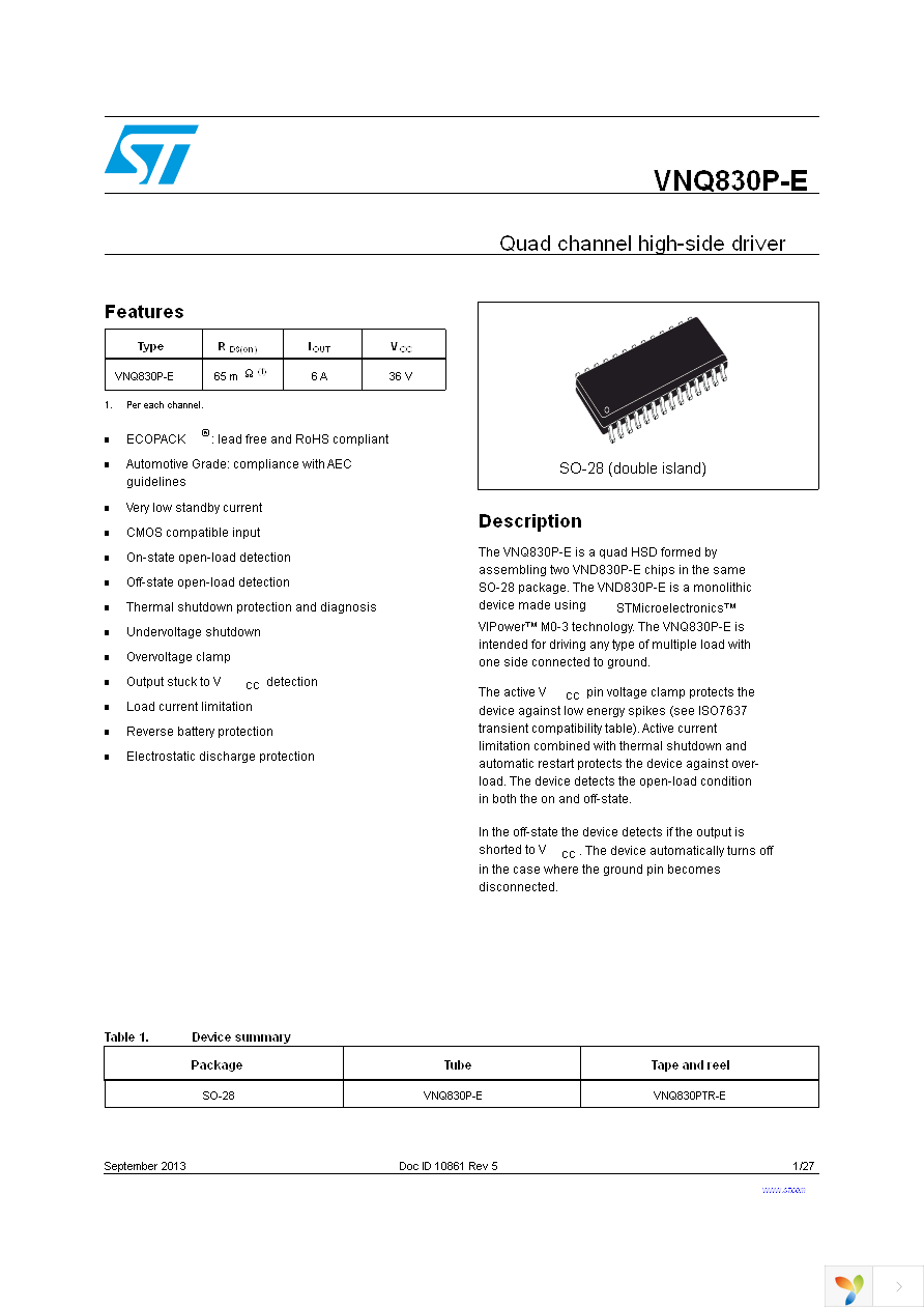 VNQ830PTR-E Page 1