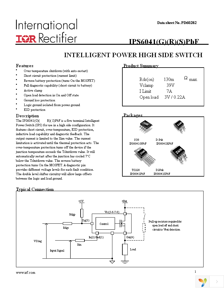 IPS6041STRLPBF Page 1