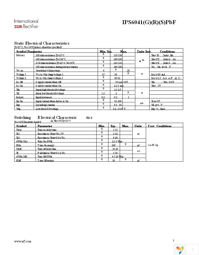 IPS6041STRLPBF Page 3