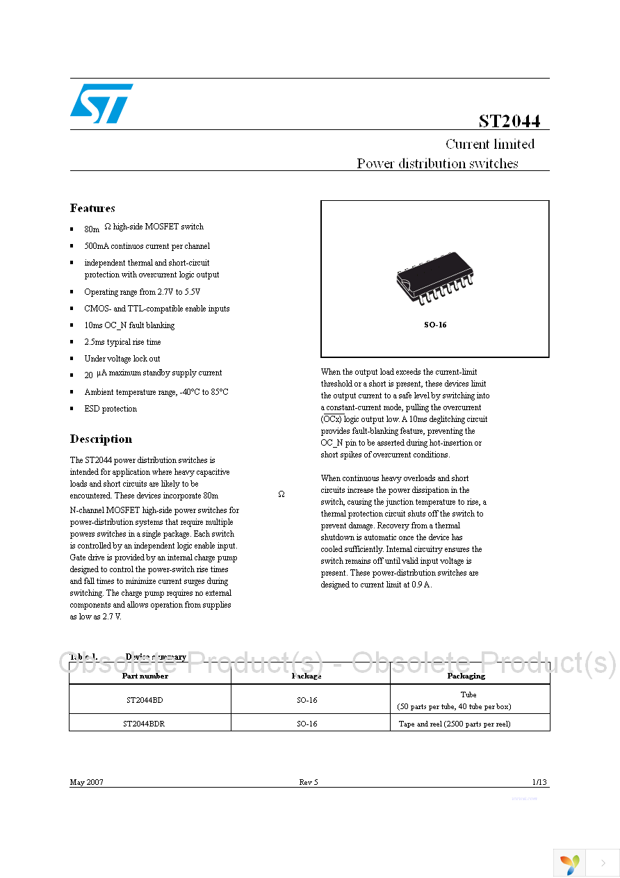 ST2044BDR Page 1