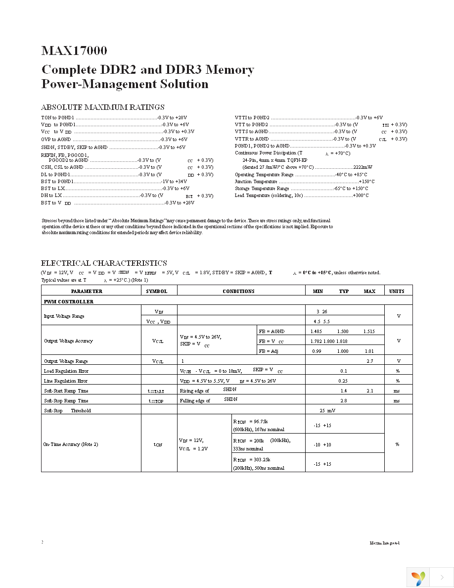 MAX17000ETG+ Page 2