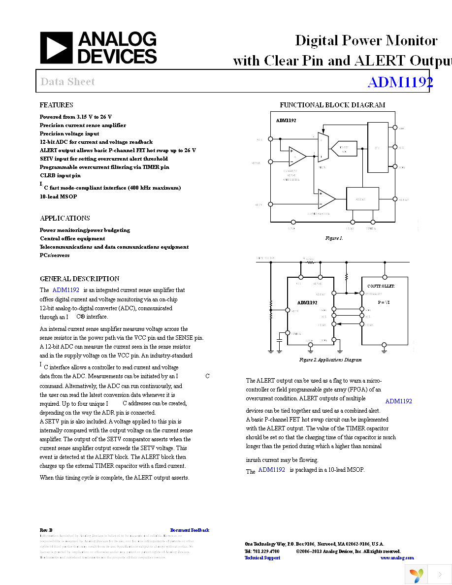 ADM1192-1ARMZ-R7 Page 1