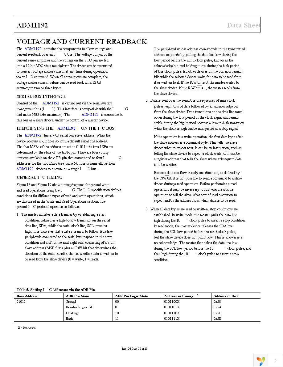 ADM1192-1ARMZ-R7 Page 10