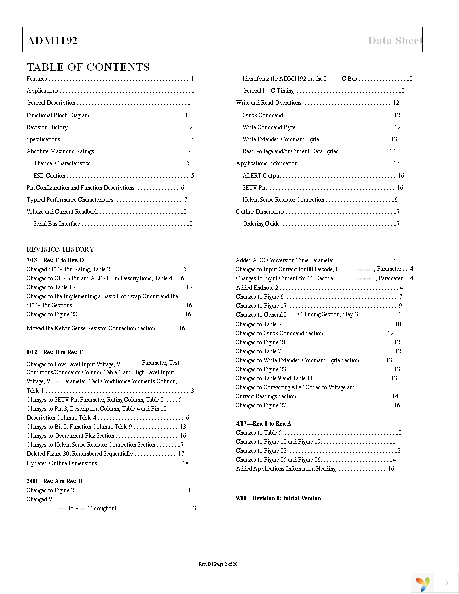 ADM1192-1ARMZ-R7 Page 2