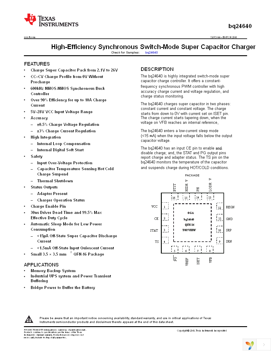 BQ24640RVAR Page 1