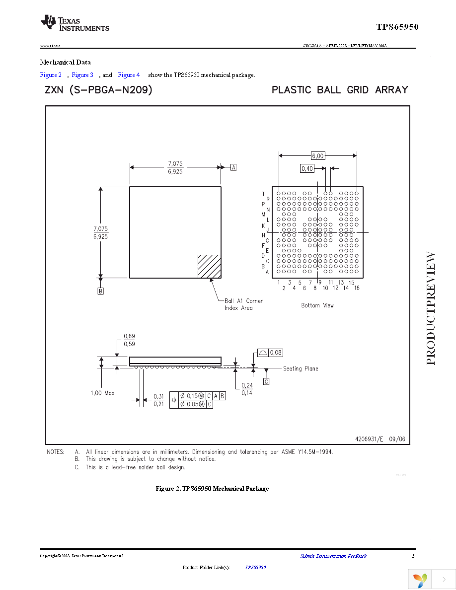 TPS65950A3ZXNR Page 5