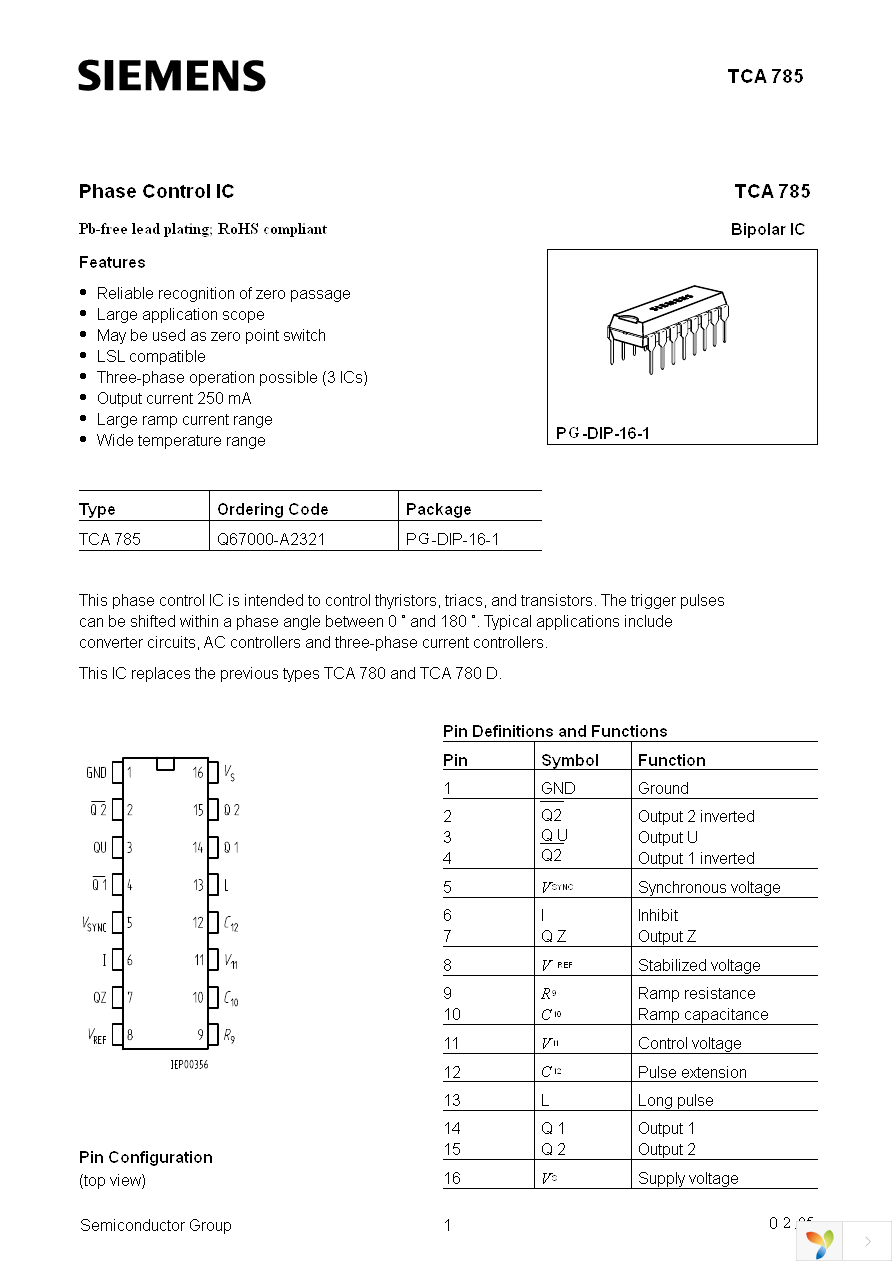 TCA785 Page 1