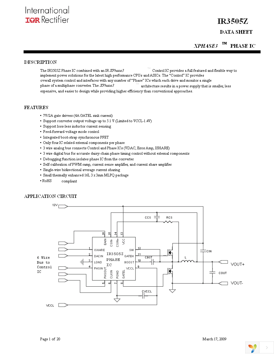 IR3505ZMTRPBF Page 1