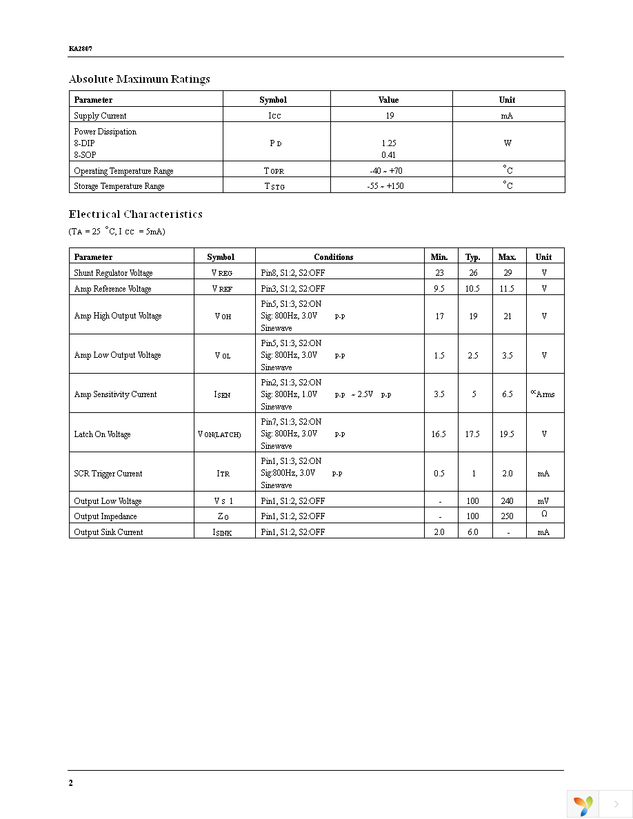 KA2807DTF Page 2