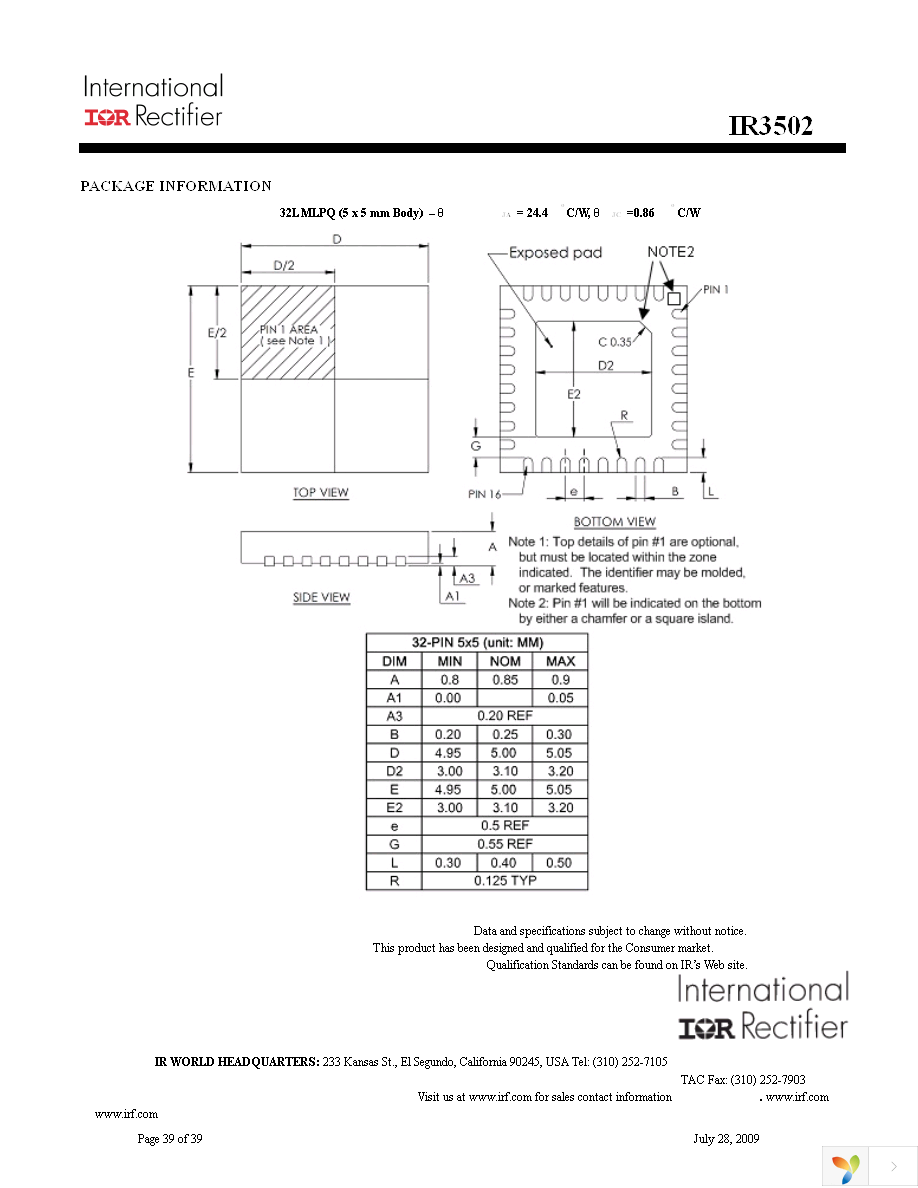 IR3502MTRPBF Page 39