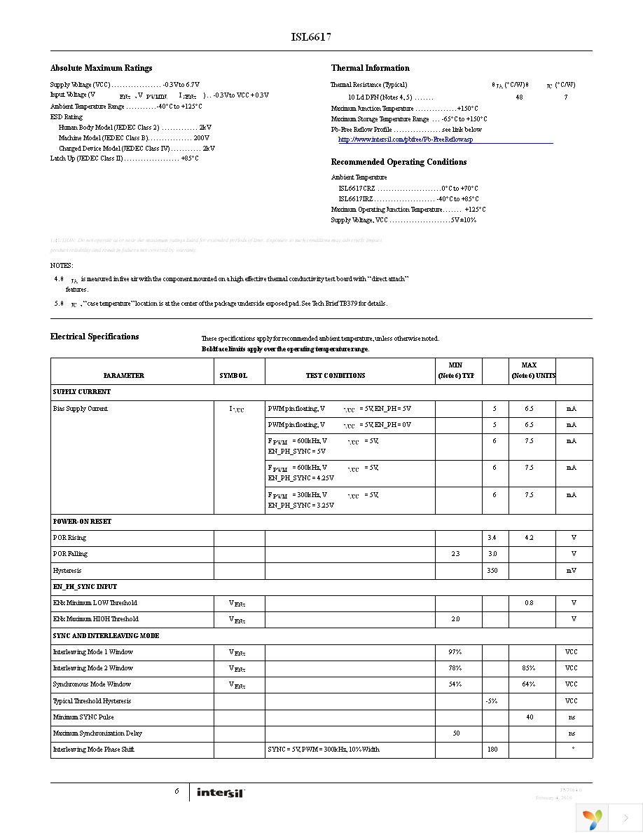 ISL6617CRZ Page 6