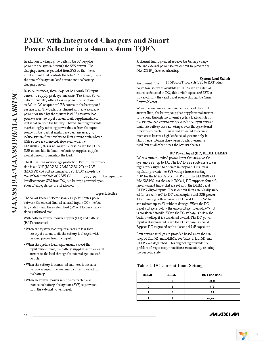 MAX8819CETI+ Page 16