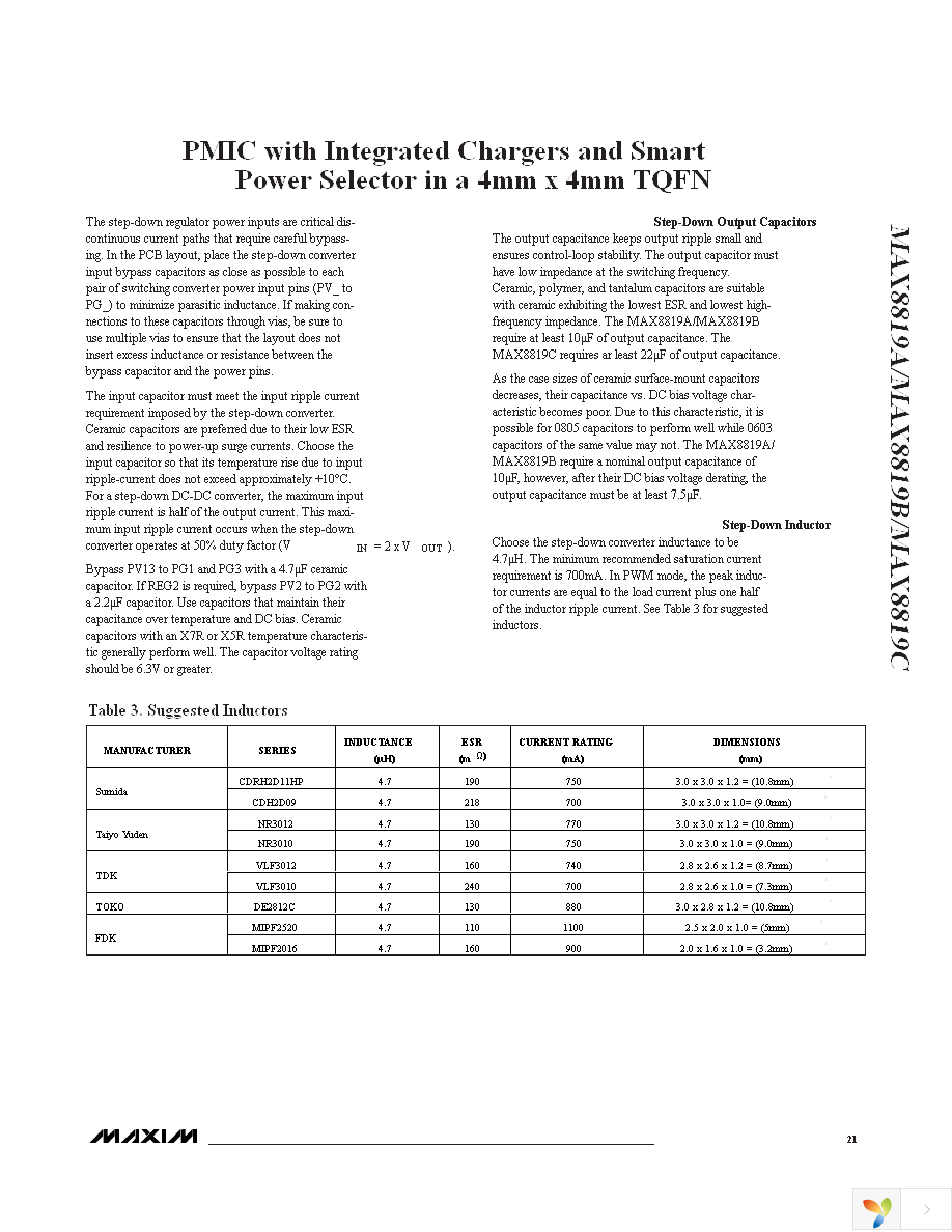 MAX8819CETI+ Page 21