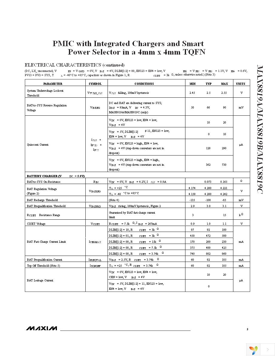 MAX8819CETI+ Page 3