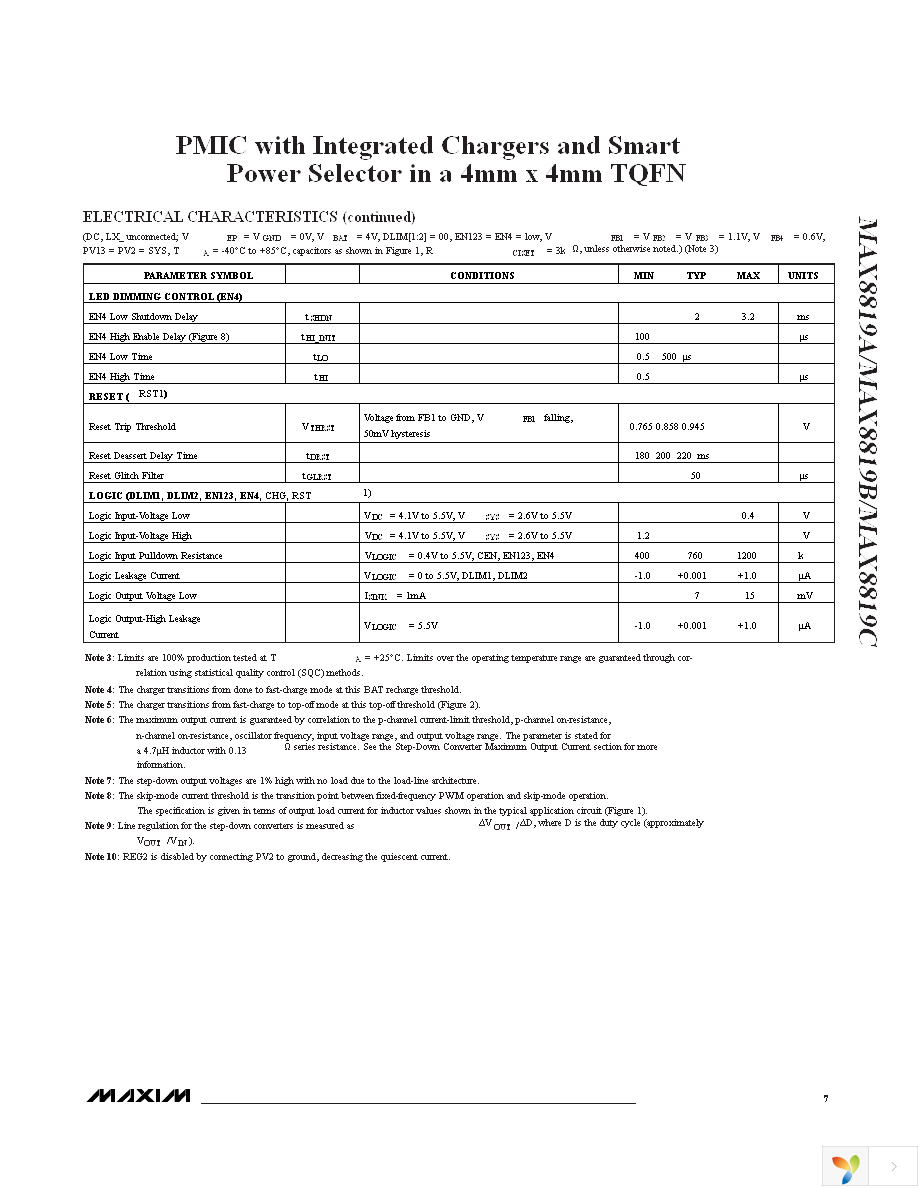 MAX8819CETI+ Page 7