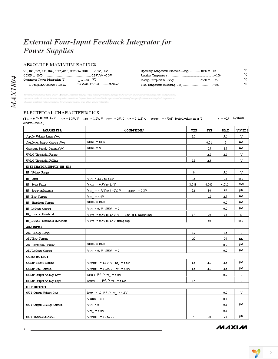 MAX1804EUB+T Page 2