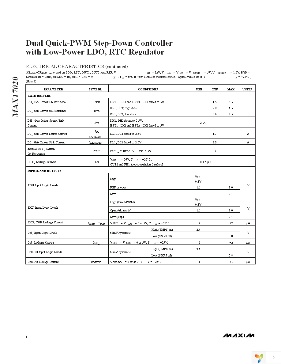 MAX17020ETJ+T Page 6