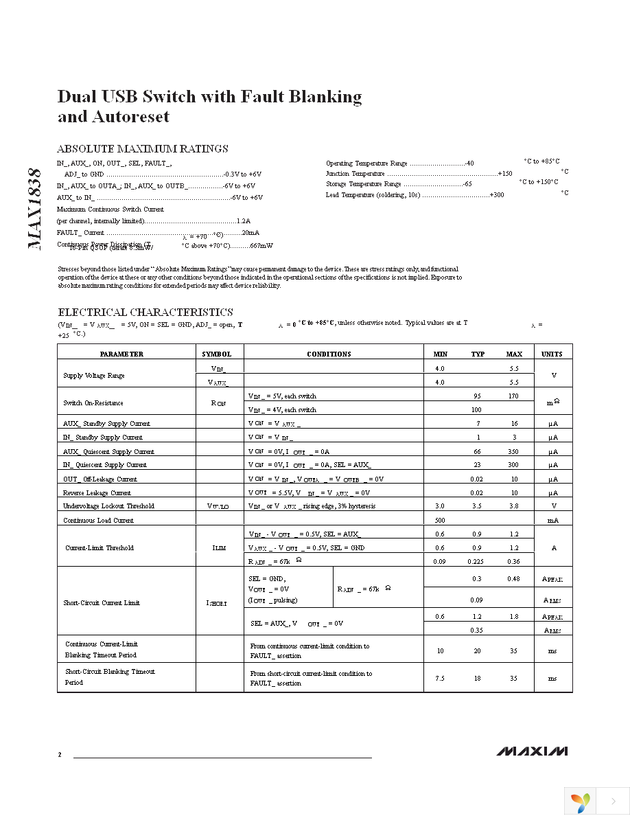 MAX1838EEE+T Page 2