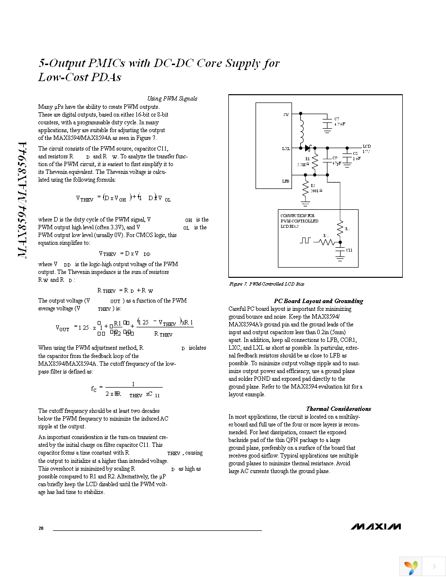 MAX8594ETG+T Page 20