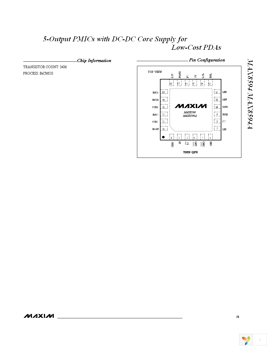 MAX8594ETG+T Page 21