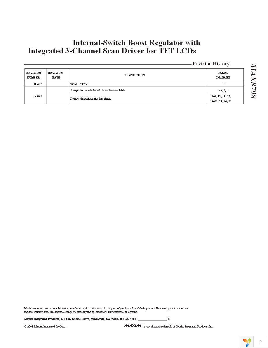 MAX8798AETX+T Page 31