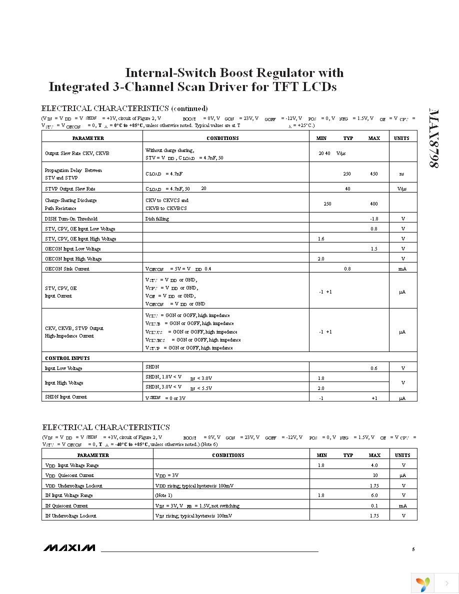 MAX8798AETX+T Page 5