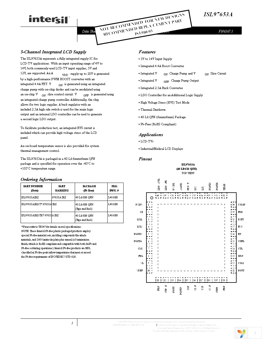 ISL97653AIRZ-TK Page 1