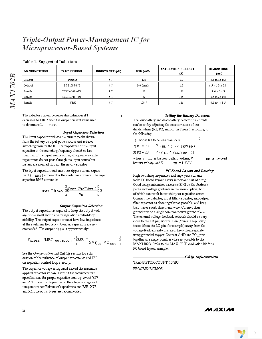 MAX1702BETX+ Page 16