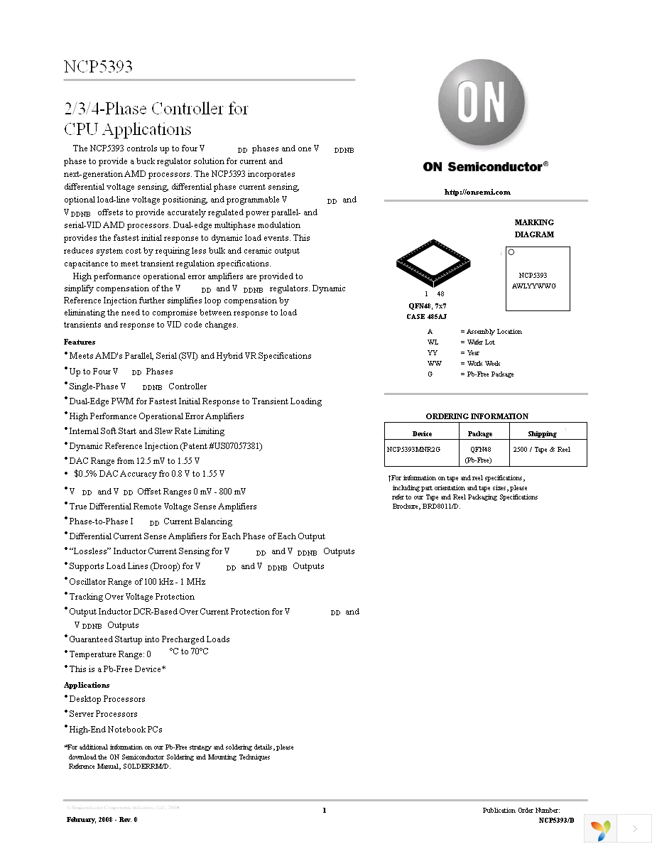 NCP5393MNR2G Page 1