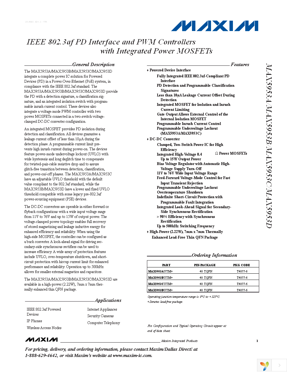 MAX5953CUTM+T Page 1