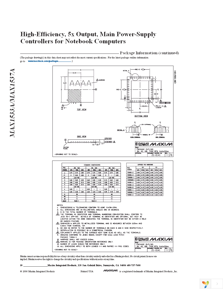 MAX1533AETJ+ Page 38