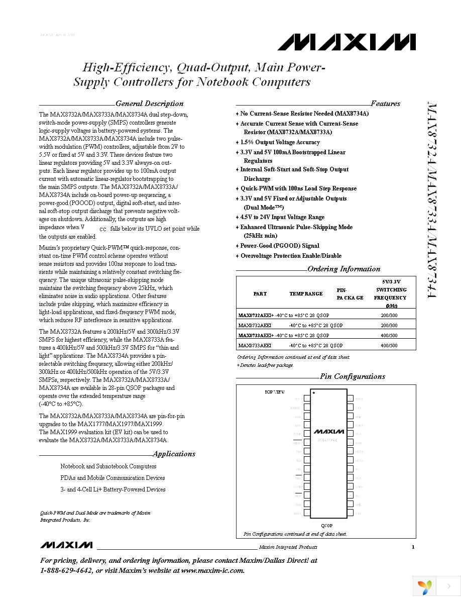 MAX8734AEEI+ Page 1