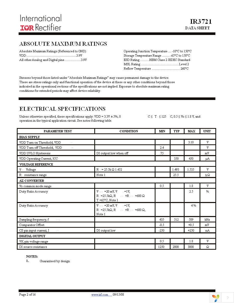 IR3721MTRPBF Page 2