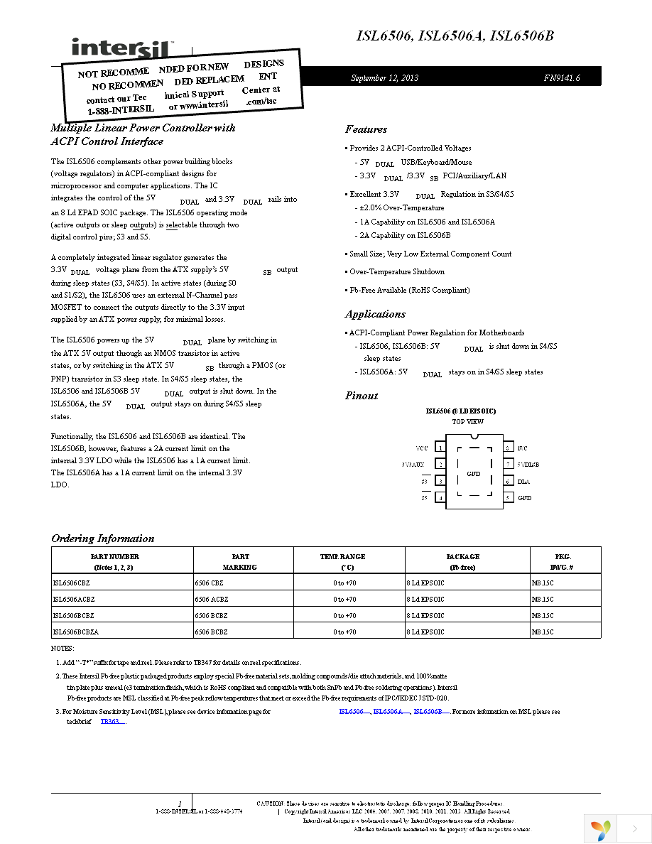 ISL6506BCBZ Page 1